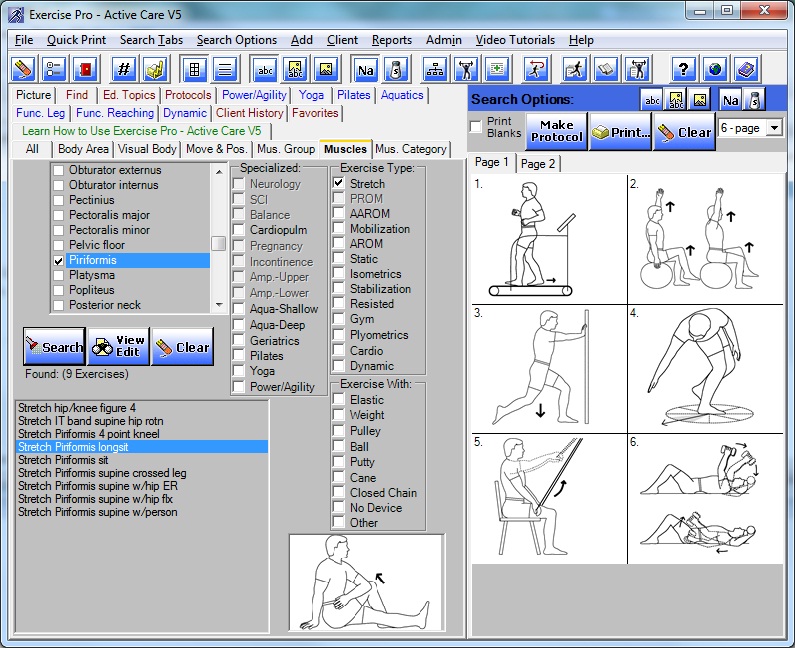 Exercise Pro Active Care Search Screen 4